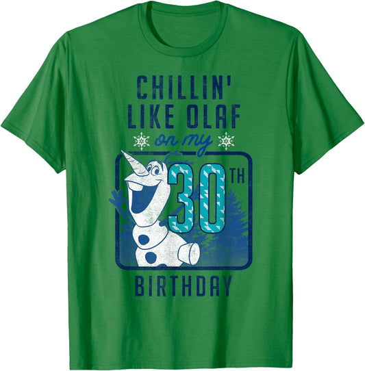 Disney Frozen Chillin' Like Olaf On My 30th Birthday T-Shirt - T-Shirt | Irish Green