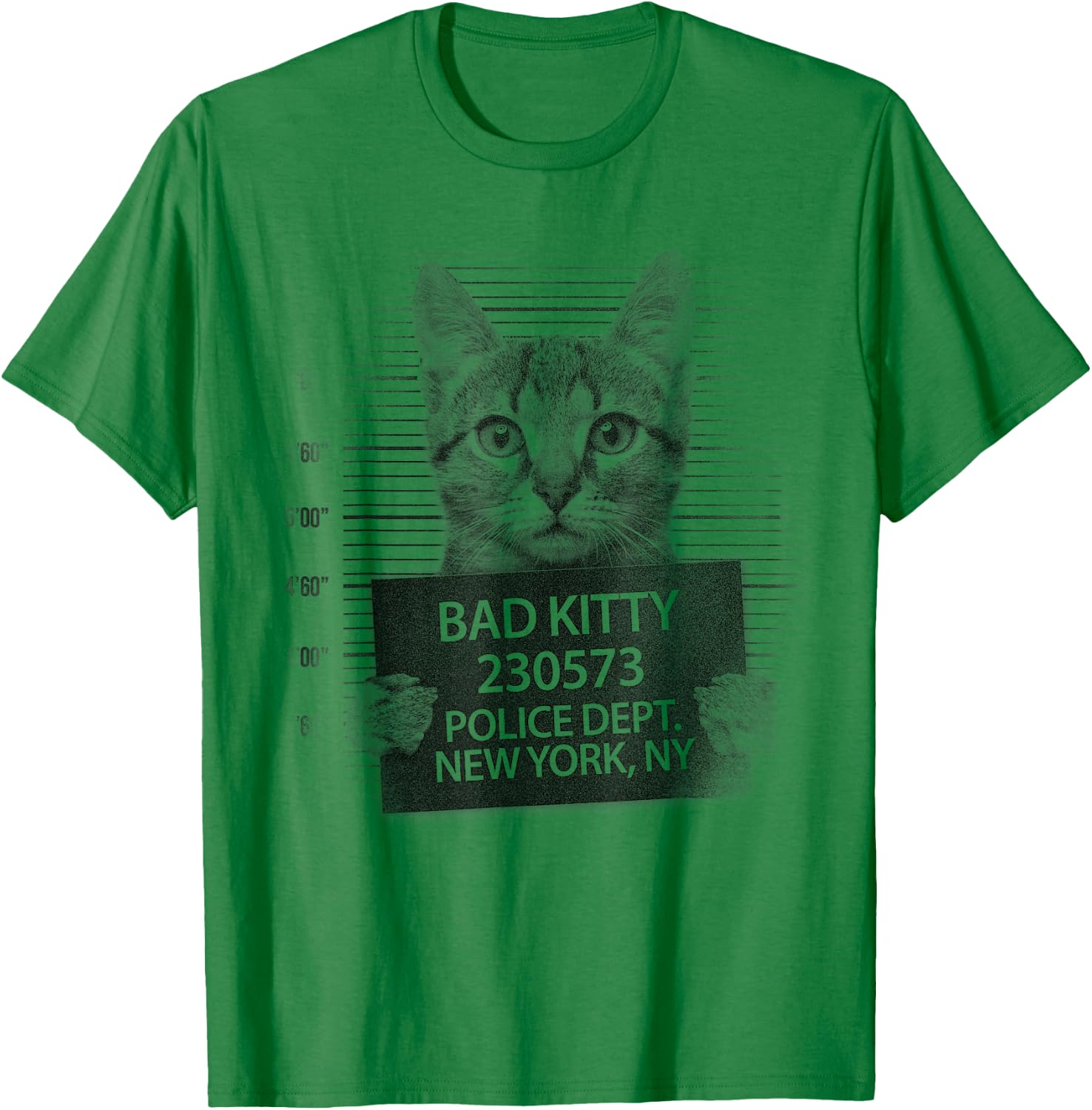 Funny Cute Bad Kitty Cat T-Shirt - T-Shirt | Irish Green
