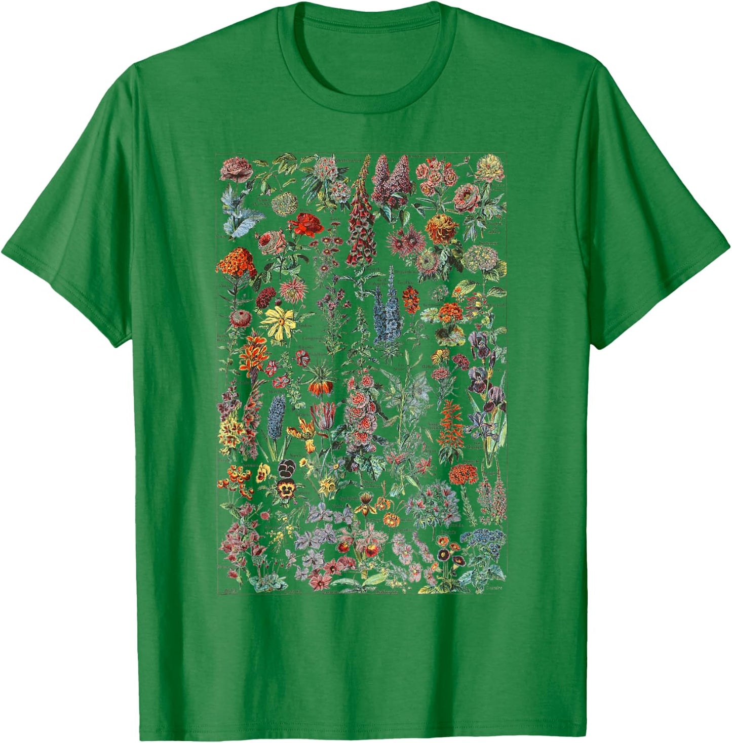 Vintage Flower Botanical Chart flower chart T-Shirt - T-Shirt | Irish Green