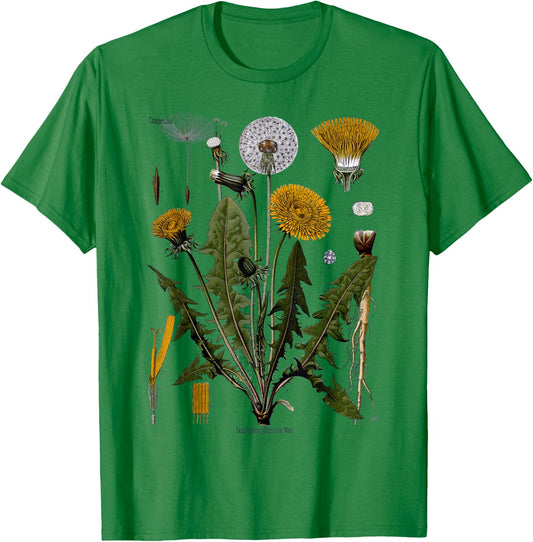 Dandelion Botanical T- Shirt Dandelion Root Vegetarian T-Shirt - T-Shirt | Irish Green