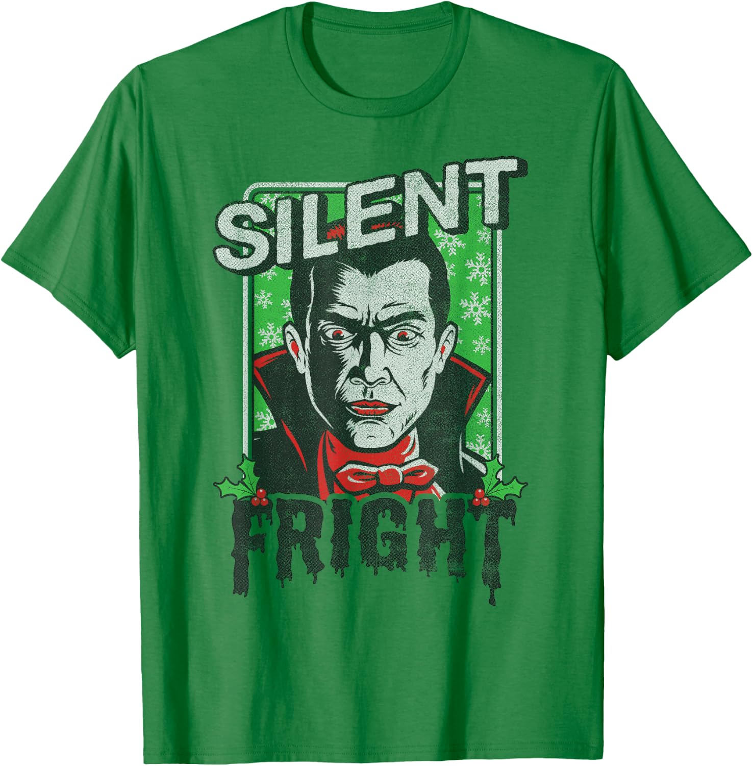 Universal Monsters Christmas Dracula Silent Fright T-Shirt - T-Shirt | Irish Green