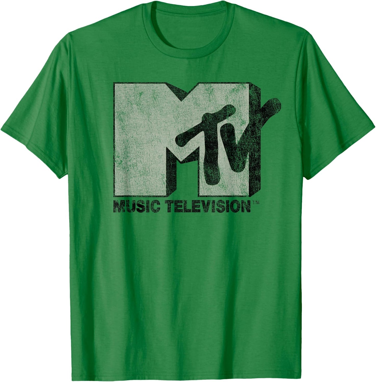 MTV Simple Distressed Music Television Logo T-Shirt - T-Shirt | Irish Green