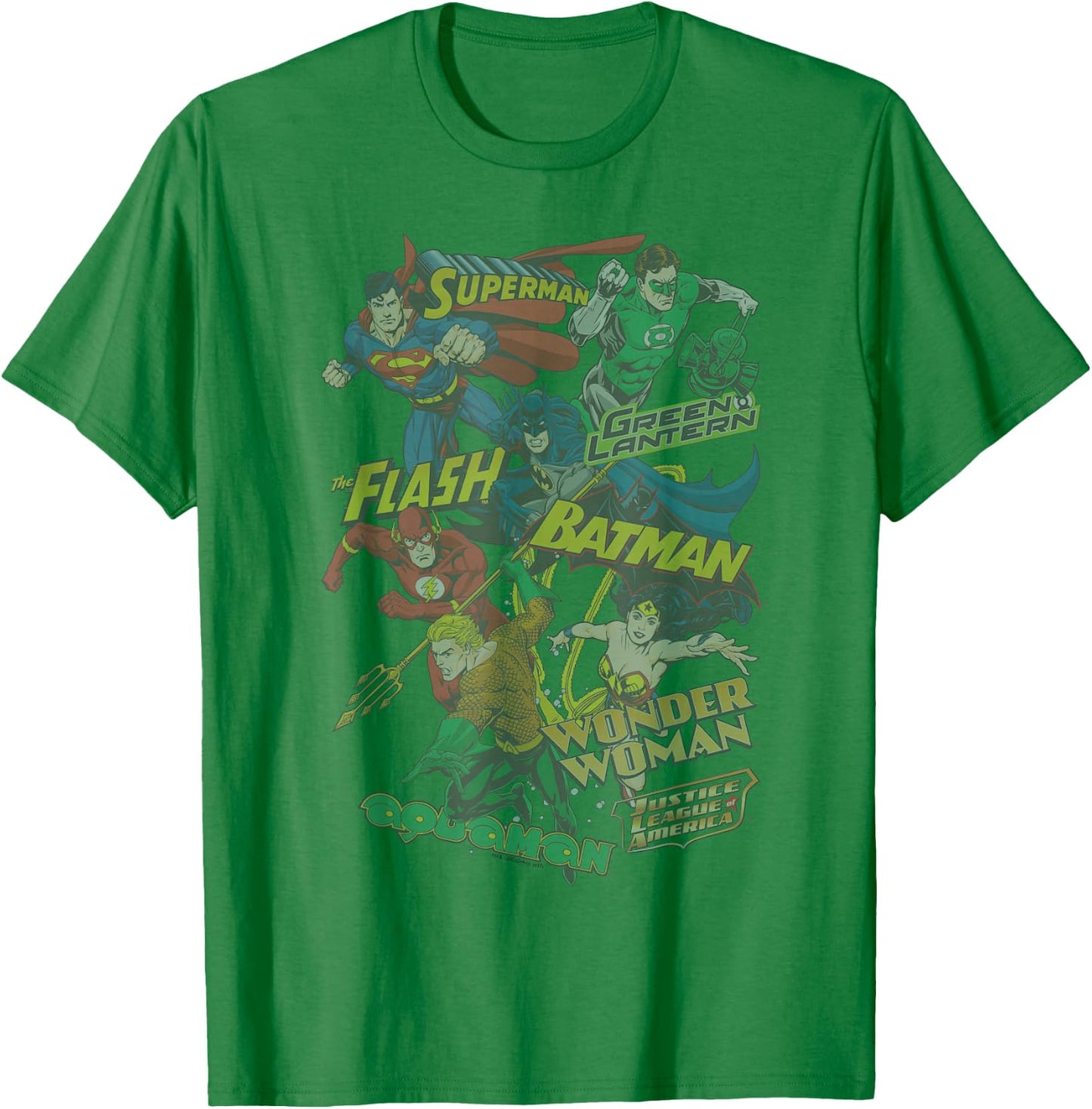 Justice League Justice Collage T-Shirt - T-Shirt | Irish Green