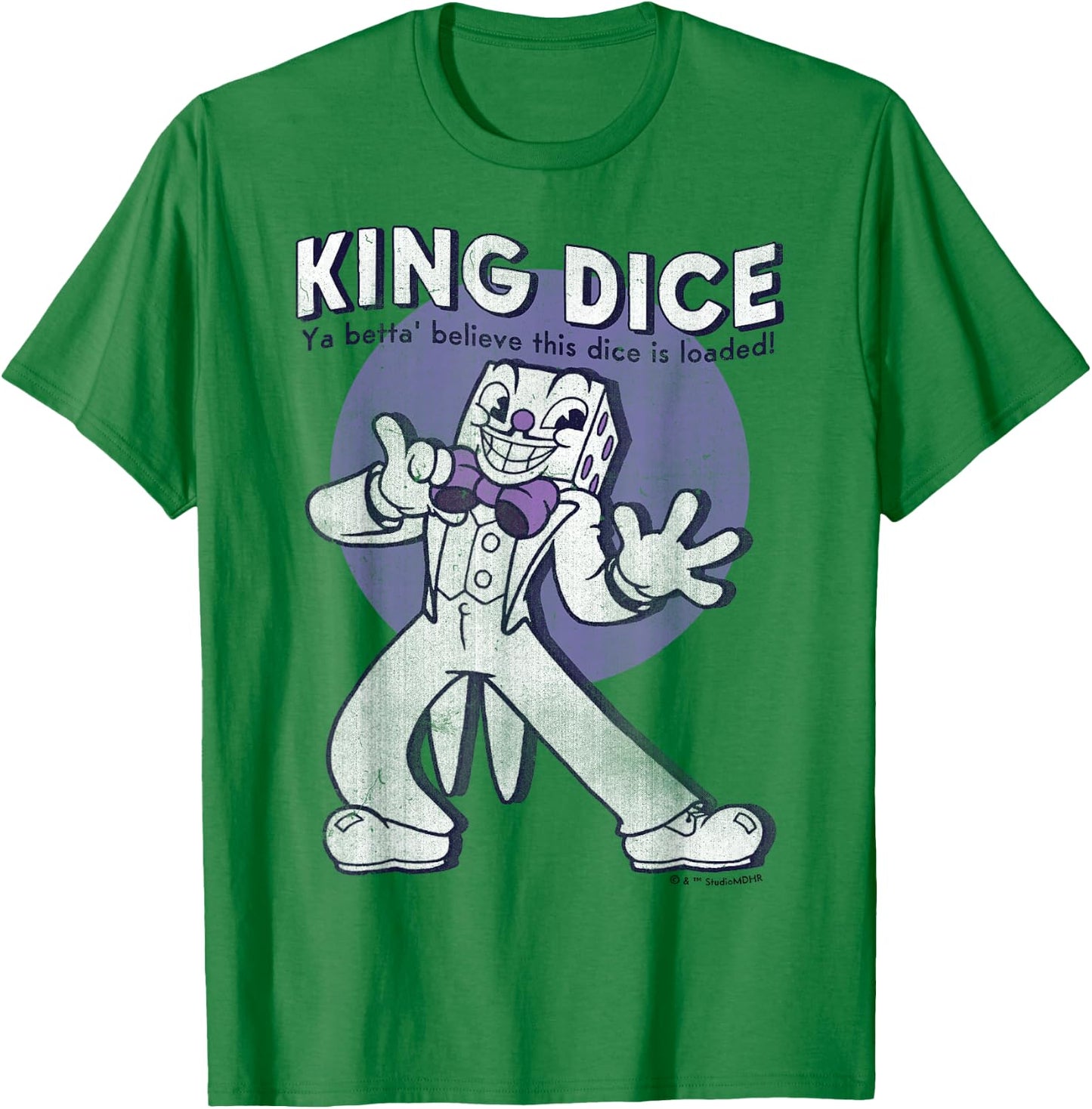 Cuphead King Dice This Dice is Loaded T-Shirt - T-Shirt | Irish Green