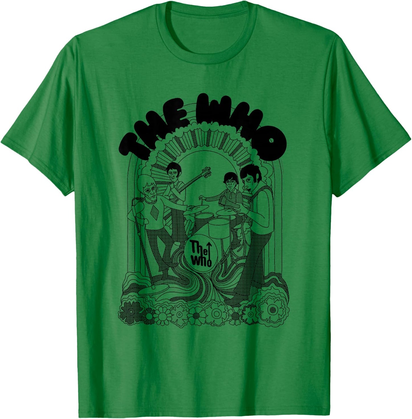 The Who Official 70's Illustration Art T-Shirt - T-Shirt | Irish Green