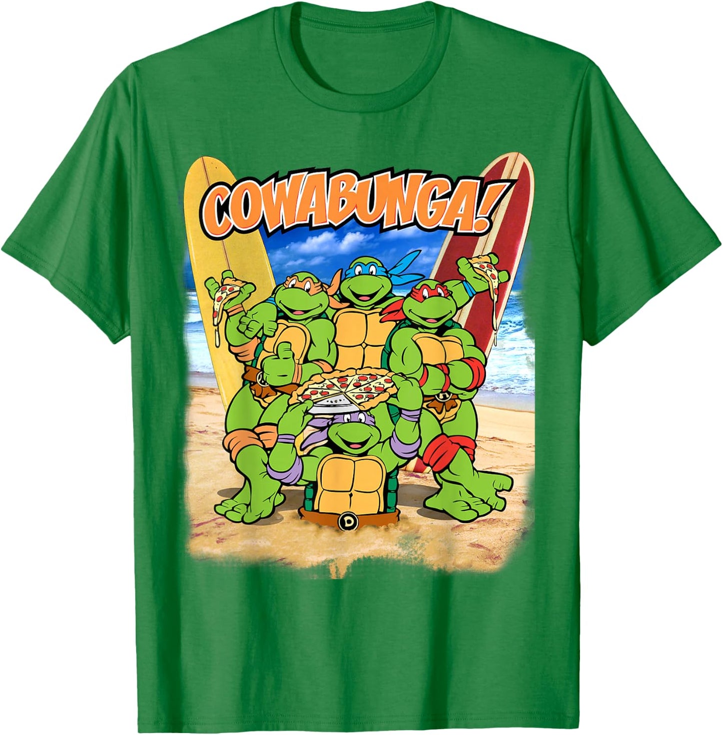 Teenage Mutant Ninja Turtles Cowabunga Beach Crew T-Shirt - T-Shirt | Irish Green