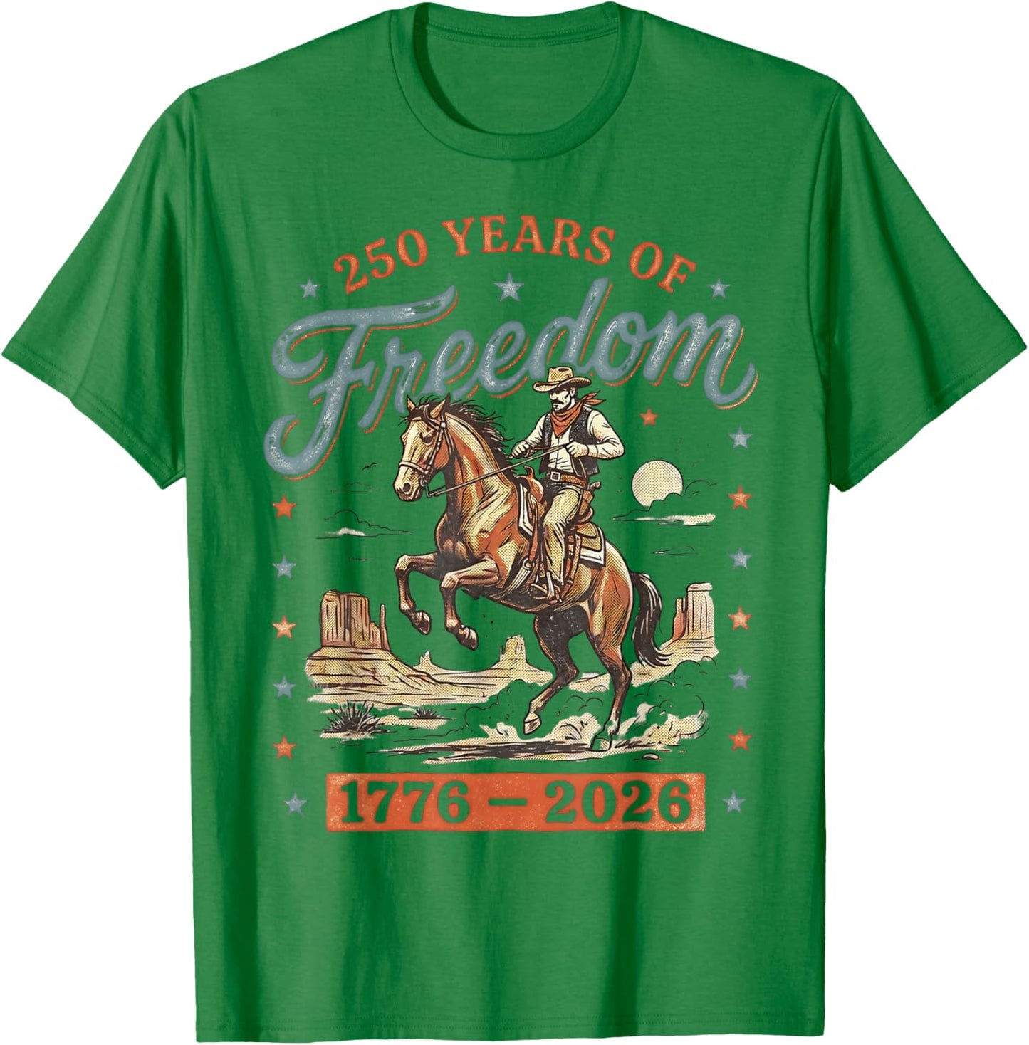 250 Years of Freedom American Anniversary USA 250th Birthday T-Shirt - T-Shirt | Irish Green
