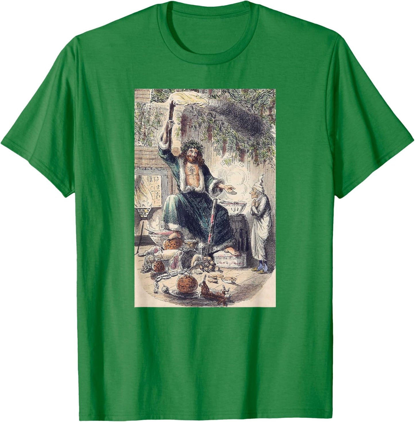 A Christmas Carol Scrooge Shirt- Christmas Present Ghost T-Shirt - T-Shirt | Irish Green