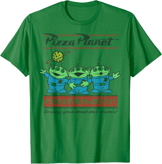 Disney Pixar Toy Story Pizza Planet Aliens T-Shirt - T-Shirt | Irish Green