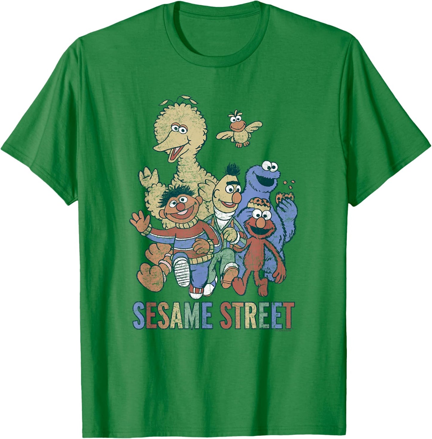 Sesame Street Colorful Group T-Shirt - T-Shirt | Irish Green