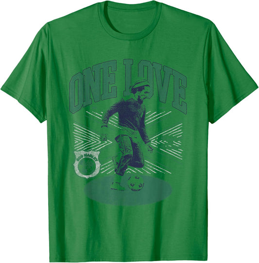 Official Bob Marley One Love Soccer Photo T-Shirt - T-Shirt | Irish Green