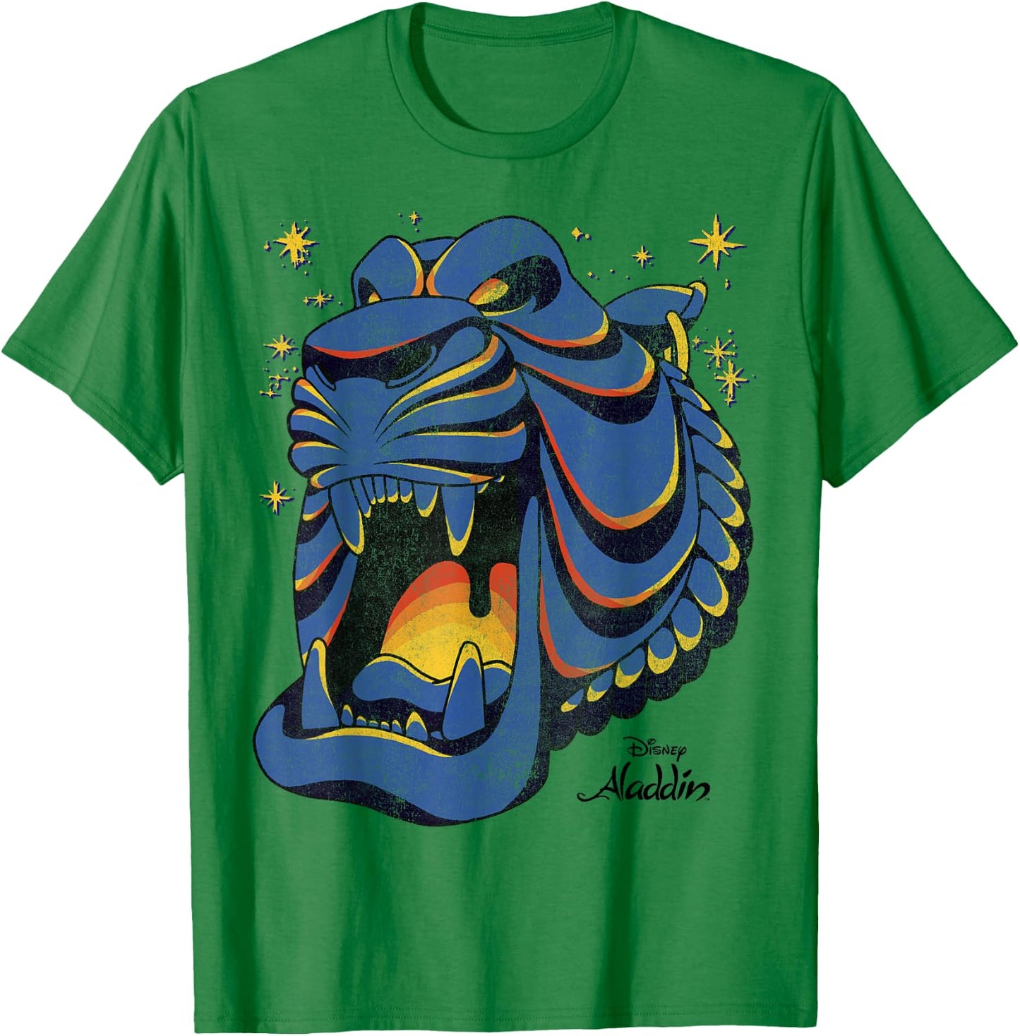 Disney Aladdin Rajah Tiger Head Cave T-Shirt - T-Shirt | Irish Green