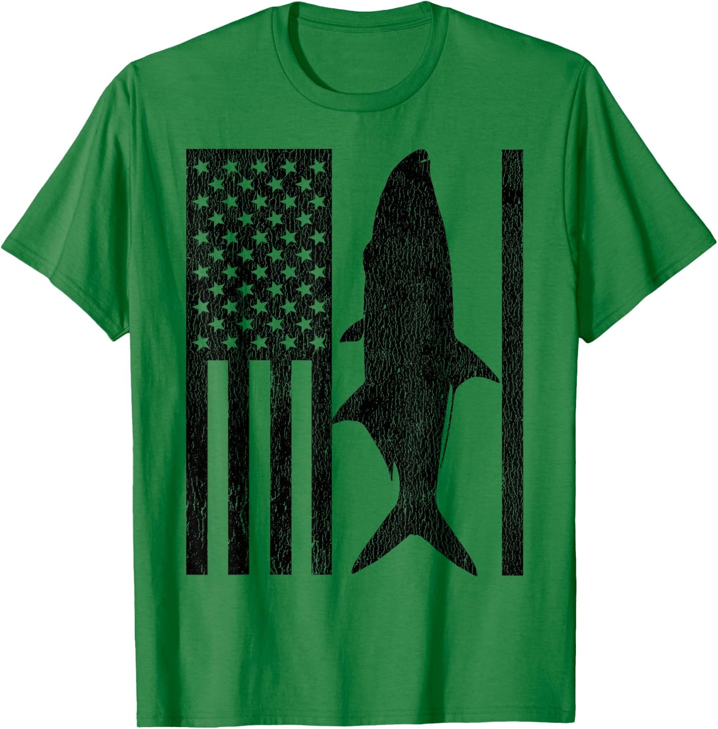 Tarpon Fishing - American Flag Tarpon Fisherman T-Shirt - T-Shirt | Irish Green