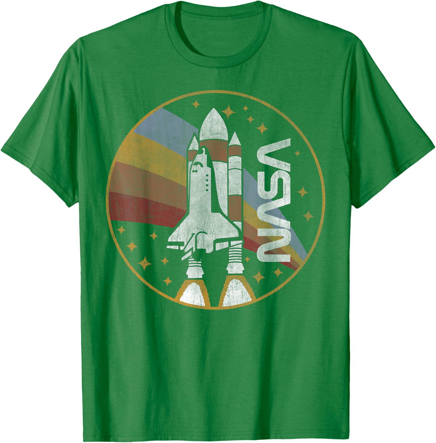 NASA Shuttle Launch with Rainbow C1 T-Shirt - T-Shirt | Irish Green