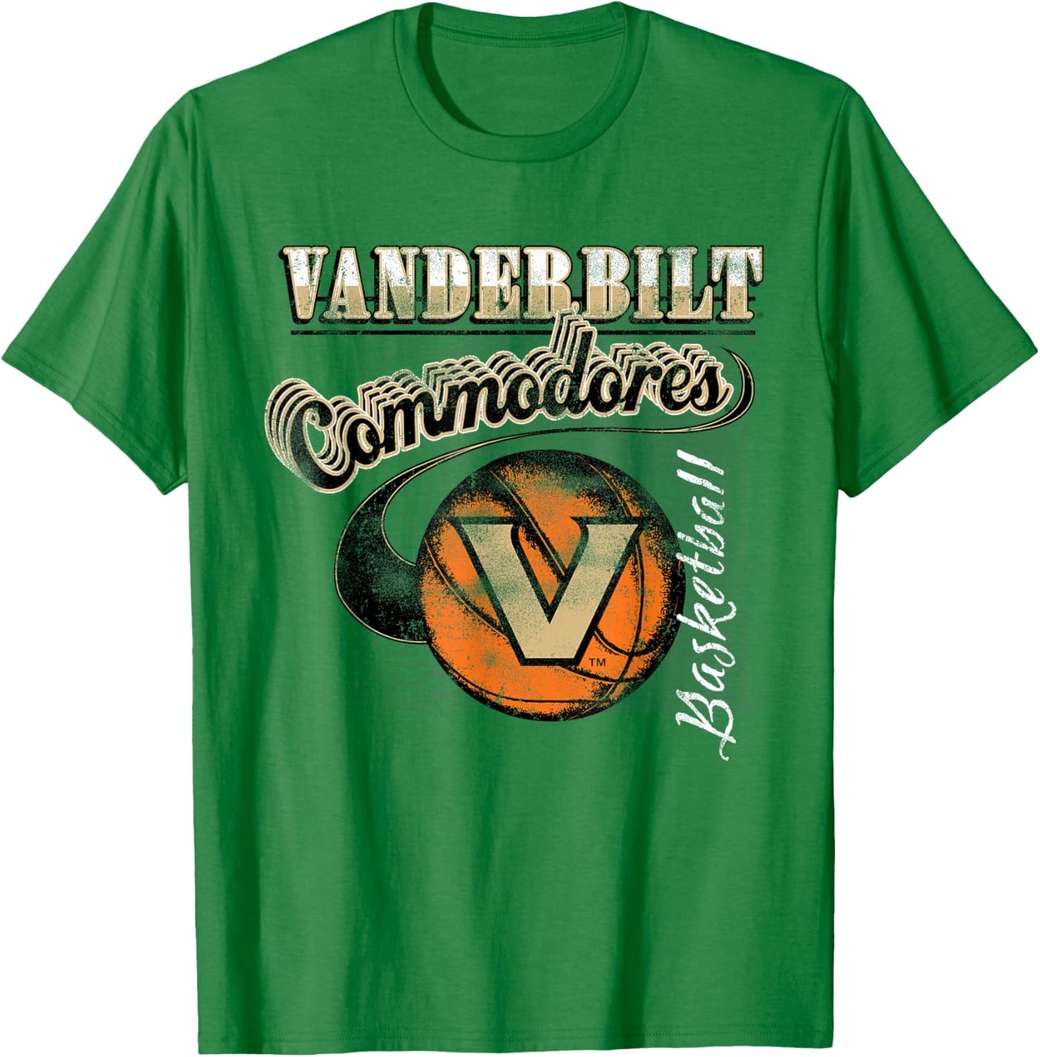 Vanderbilt Commodores Basketball Retro Gray T-Shirt - T-Shirt | Irish Green