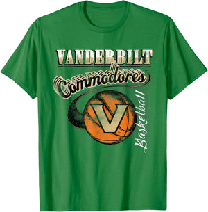 Vanderbilt Commodores Basketball Retro Gray T-Shirt - T-Shirt | Irish Green