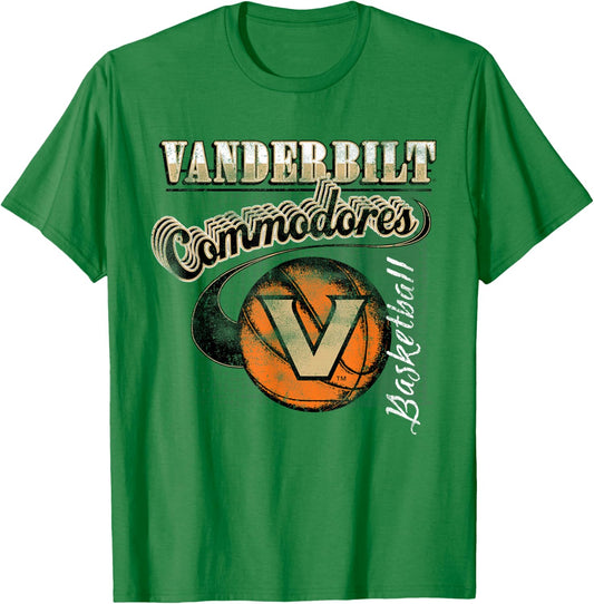 Vanderbilt Commodores Basketball Retro Gray T-Shirt - T-Shirt | Irish Green