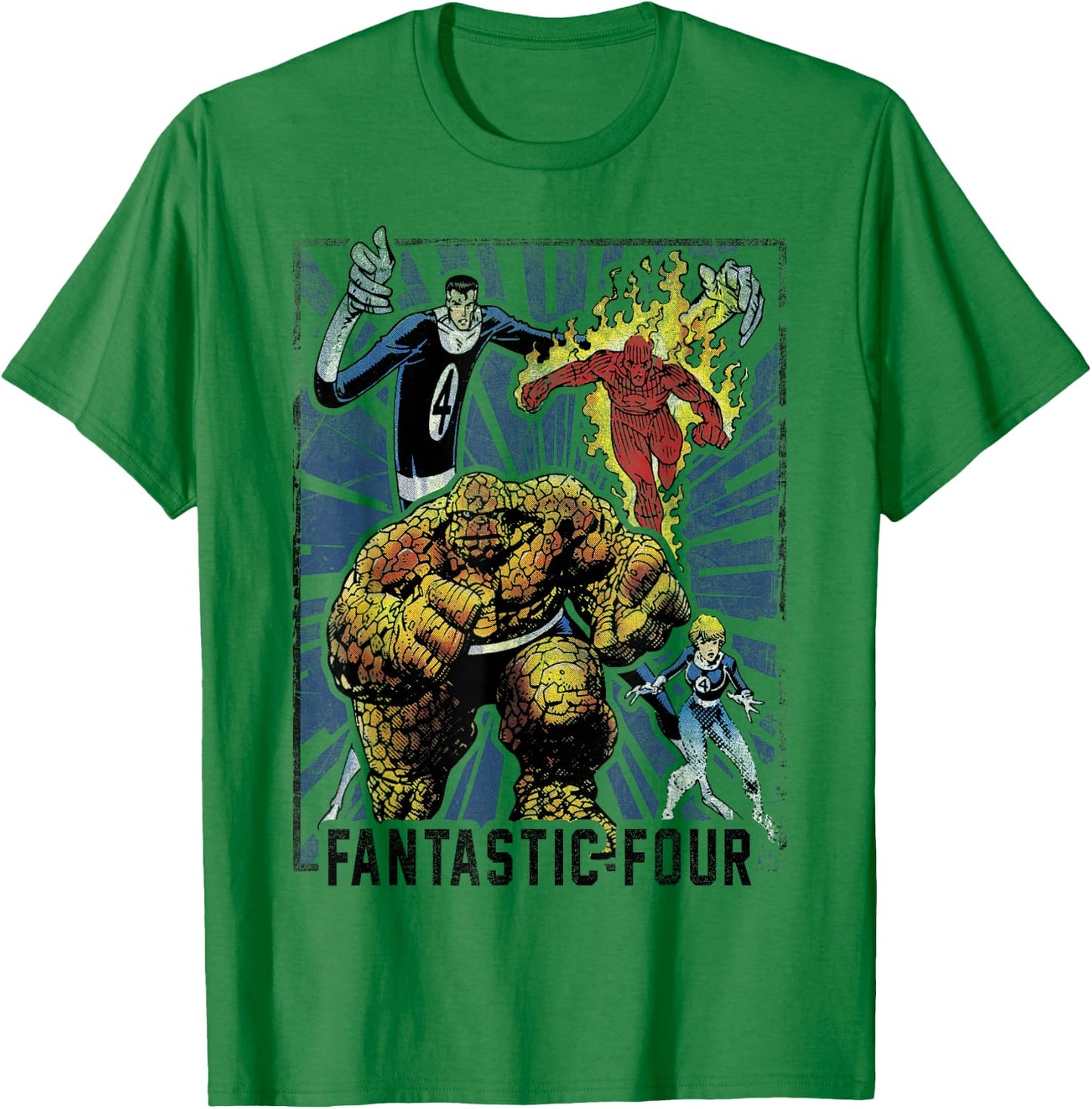 Marvel Fantastic Four Vintage Team Poster T-Shirt - T-Shirt | Irish Green
