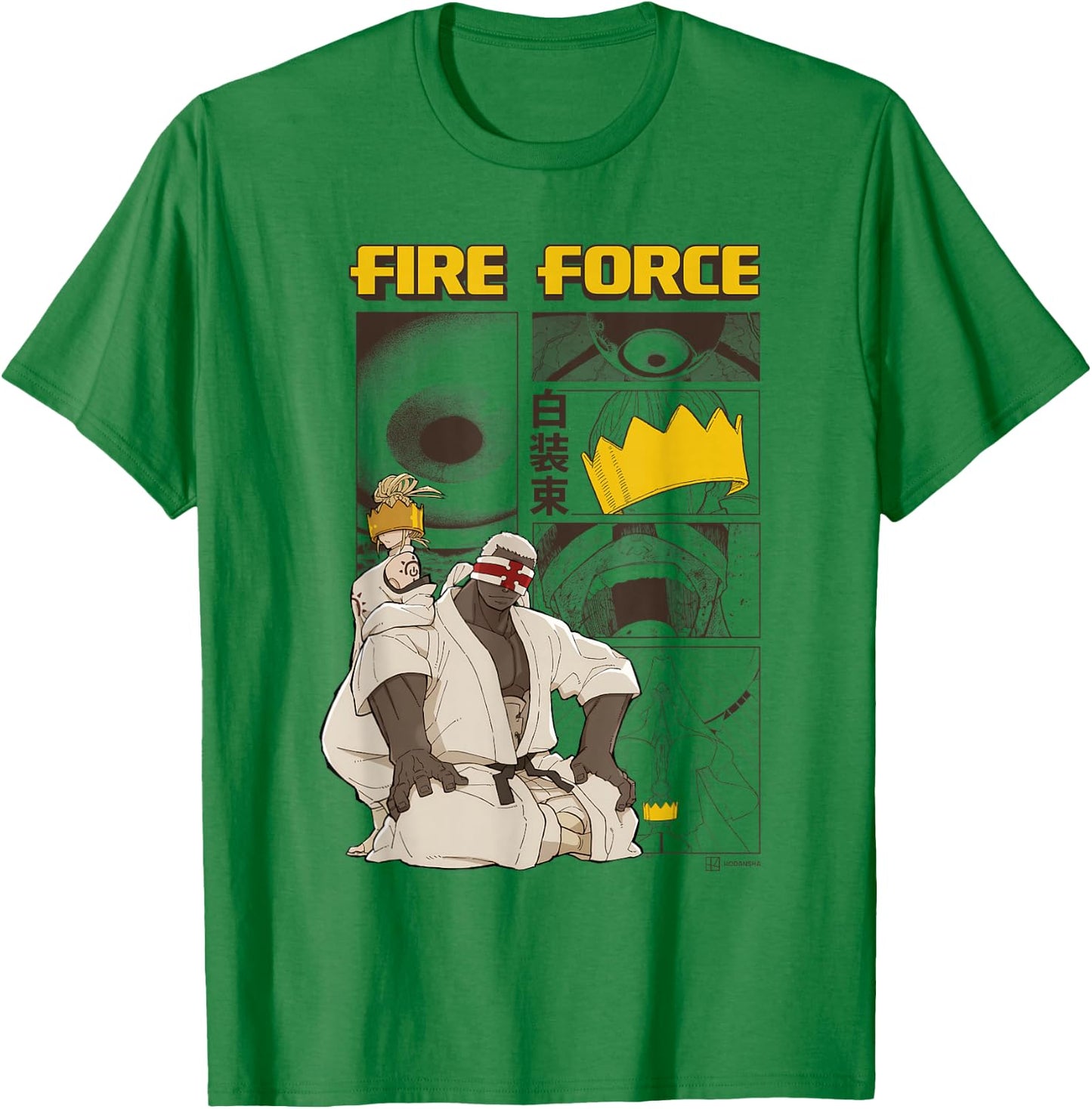 Ripple Junction x Fire Force Haumea and Charon Manga Scene T-Shirt - T-Shirt | Irish Green