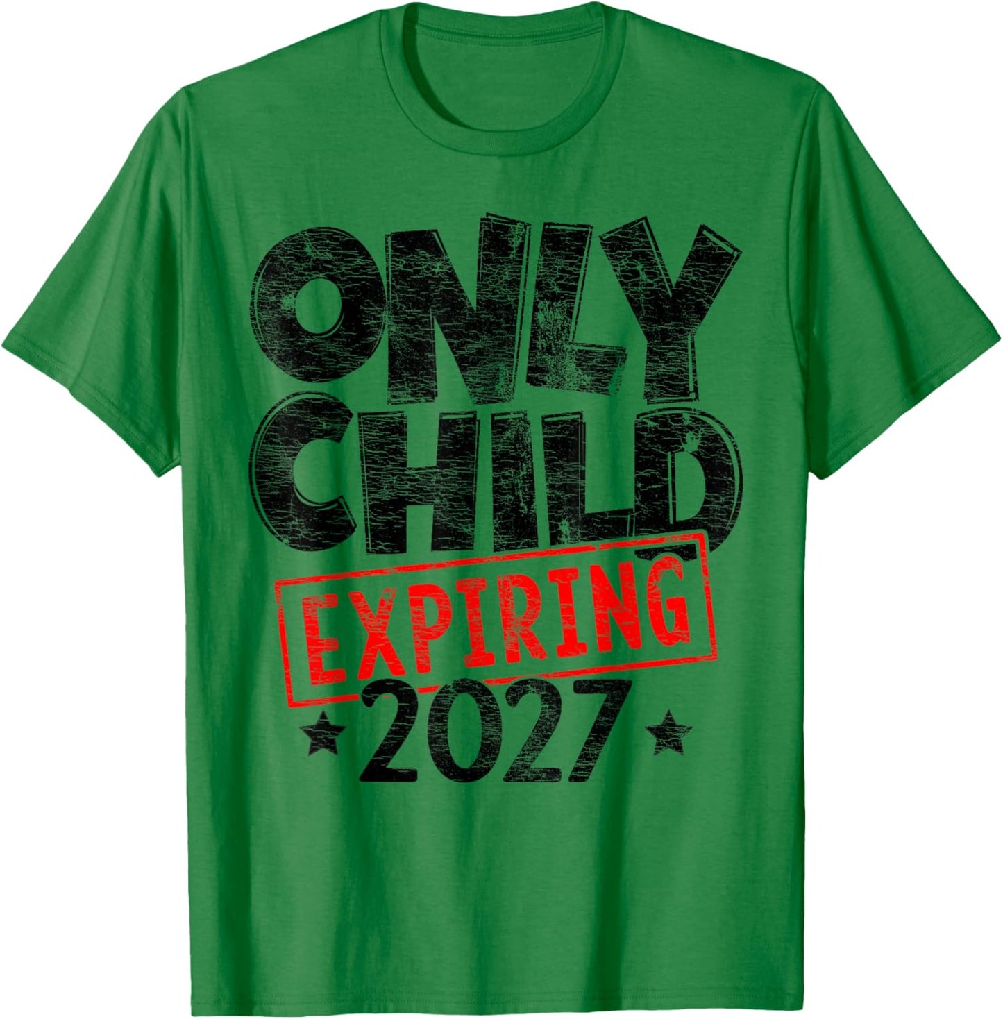 Only Child Expiring 2027 Promoted to Big Brother 2027 Retro T-Shirt - T-Shirt | Irish Green