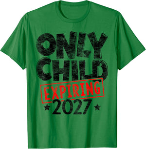 Only Child Expiring 2027 Promoted to Big Brother 2027 Retro T-Shirt - T-Shirt | Irish Green