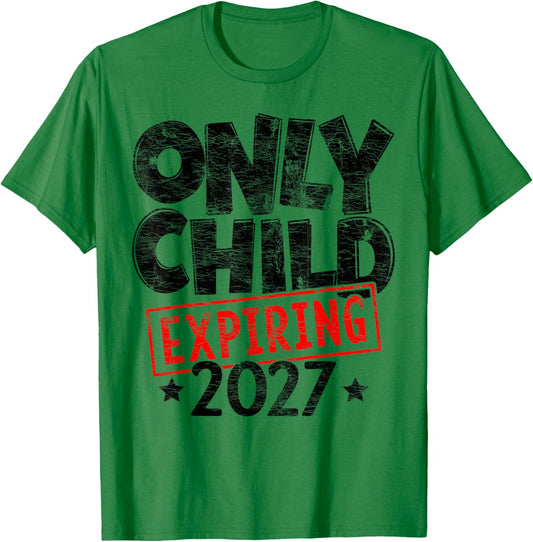 Only Child Expiring 2027 Promoted to Big Brother 2027 Retro T-Shirt - T-Shirt | Irish Green