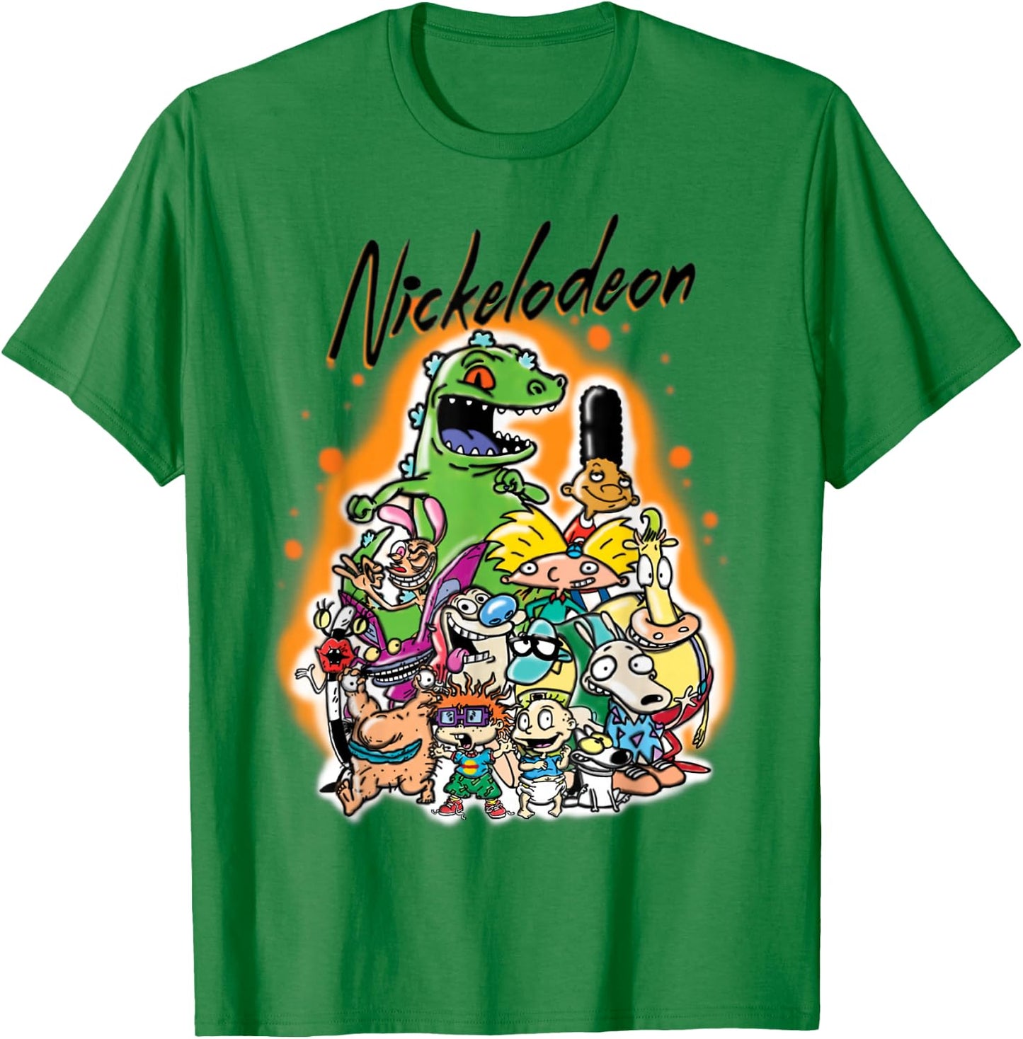 Nickelodeon Classic Nick 90s Urban Spray Paint Character T-Shirt - T-Shirt | Irish Green