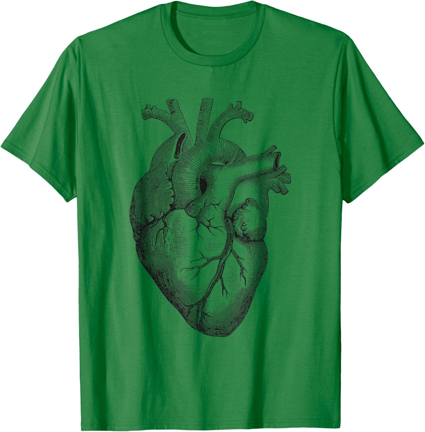 Real Anatomical Human Heart Drawing T-Shirt - T-Shirt | Irish Green