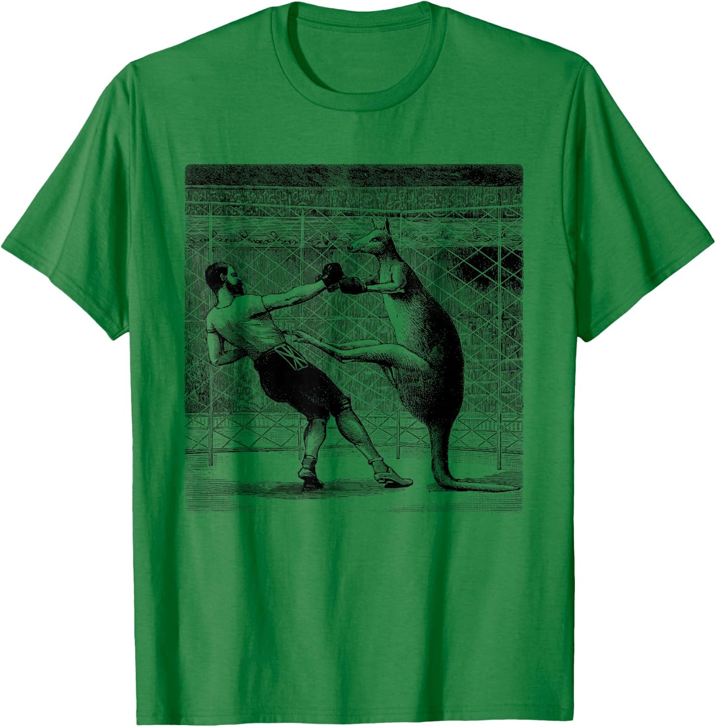 Boxing Kangaroo Print T-Shirt - T-Shirt | Irish Green