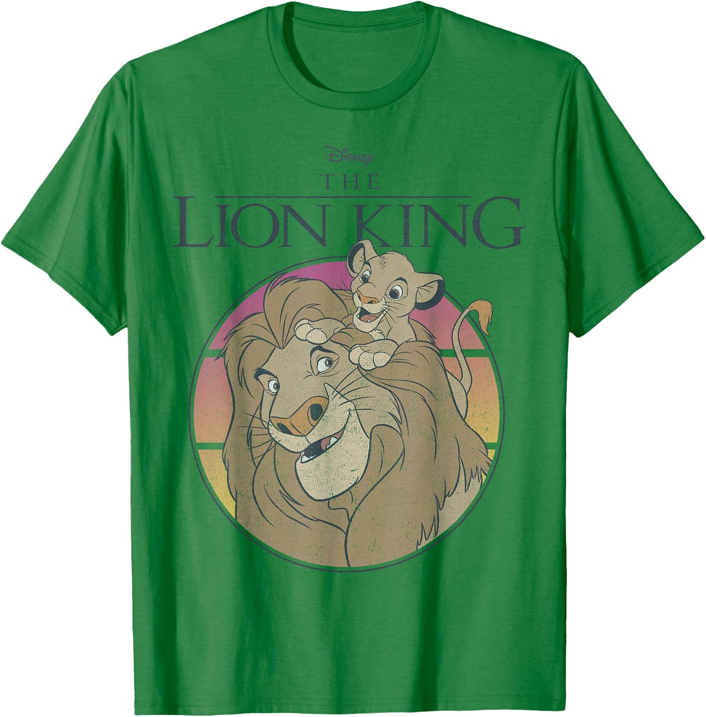 Disney The Lion King Mufasa And Simba Sunset Poster T-Shirt - T-Shirt | Irish Green