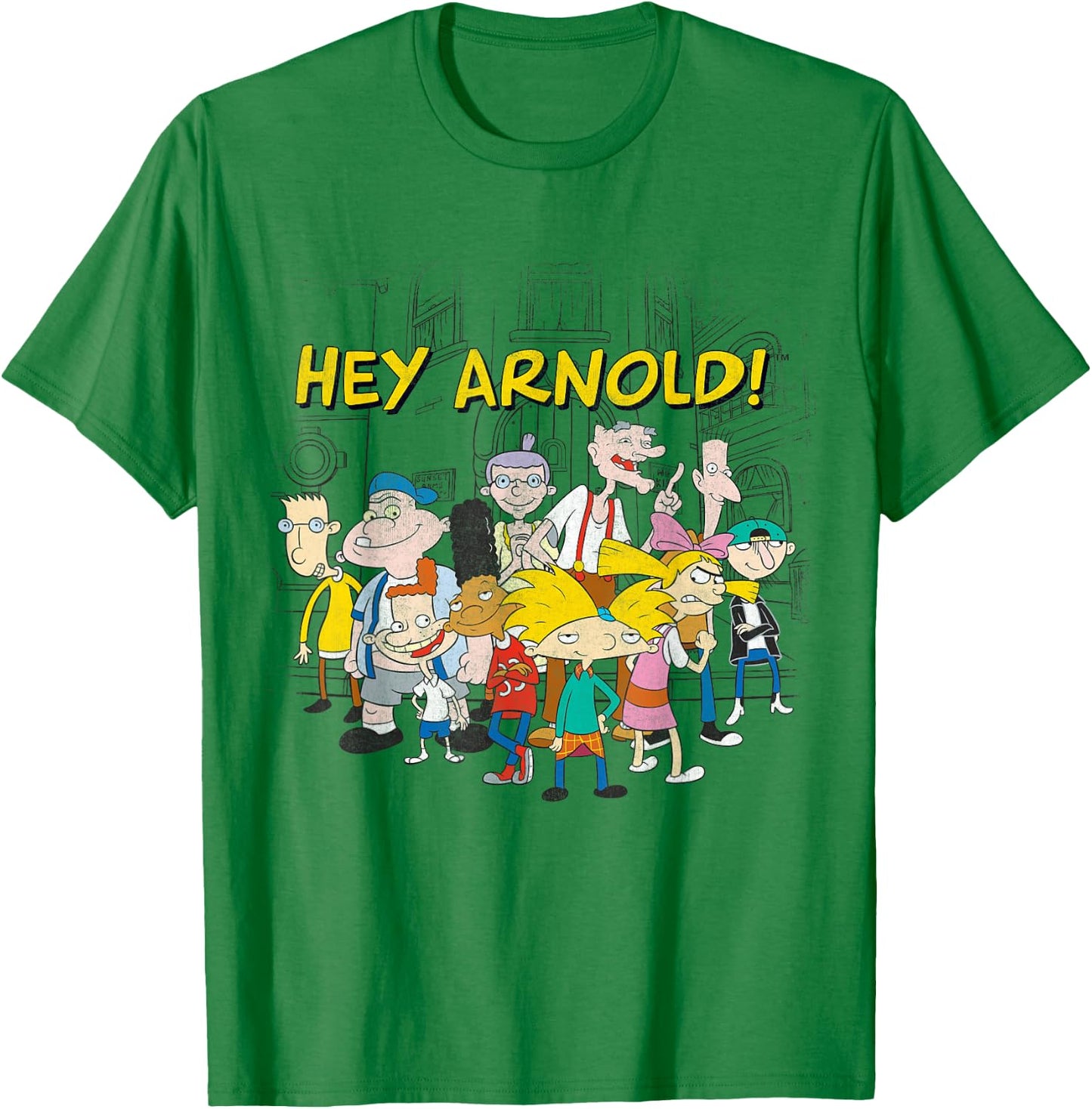 Nickelodeon Hey Arnold Cast Hangout T-Shirt - T-Shirt | Irish Green