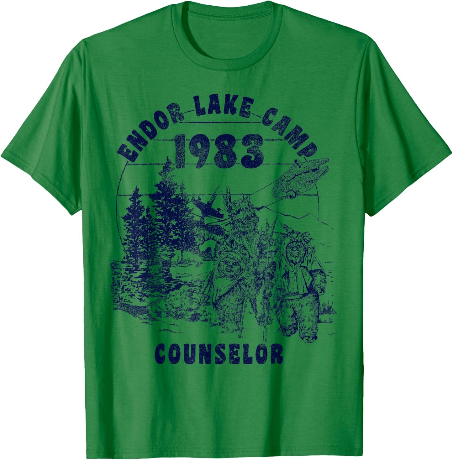 Star Wars Endor Lake Camp Counselor 1983 Logo T-Shirt - T-Shirt | Irish Green