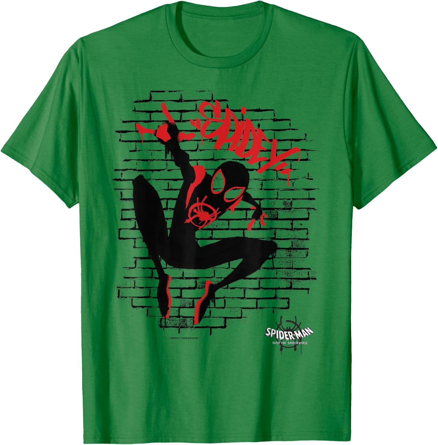 Marvel Spider-Man Spiderverse Graffiti T-Shirt - T-Shirt | Irish Green