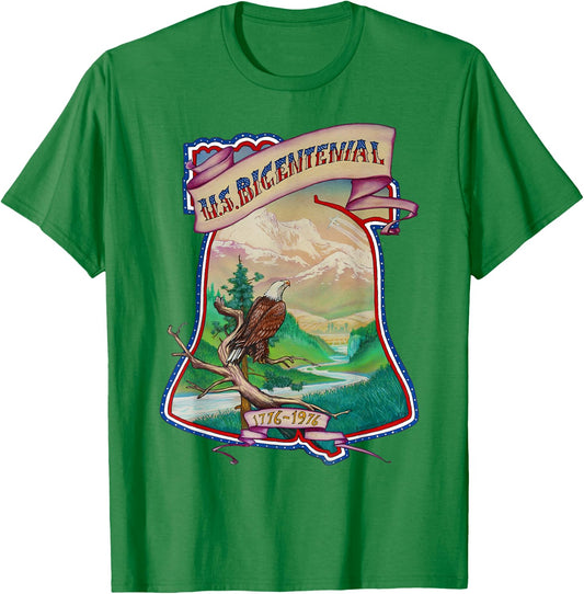 U.S. Bicentennial Patriotic Vintage Throwback 4th of July Women Kids Men T-Shirt - T-Shirt | Irish Green