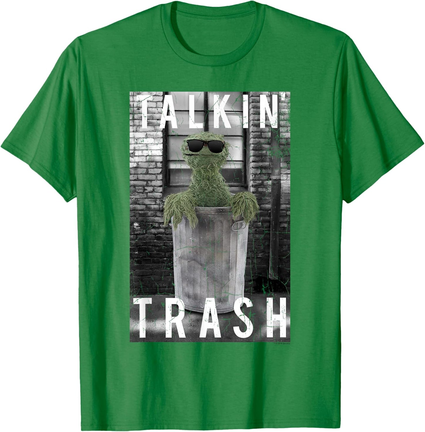 Sesame Street Oscar The Grouch Talkin' Trash T-Shirt - T-Shirt | Irish Green