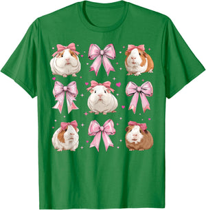 Guinea Pig Pet Girl Coquette Bow Pink Mom T-Shirt - T-Shirt | Irish Green
