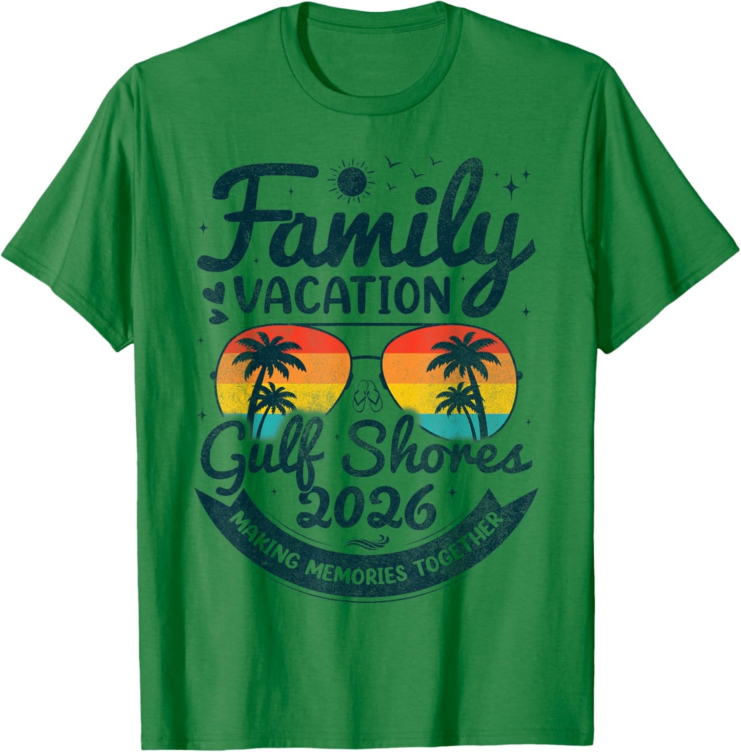 Family Vacation Gulf Shores 2026 Vintage Alabama Group T-Shirt - T-Shirt | Irish Green