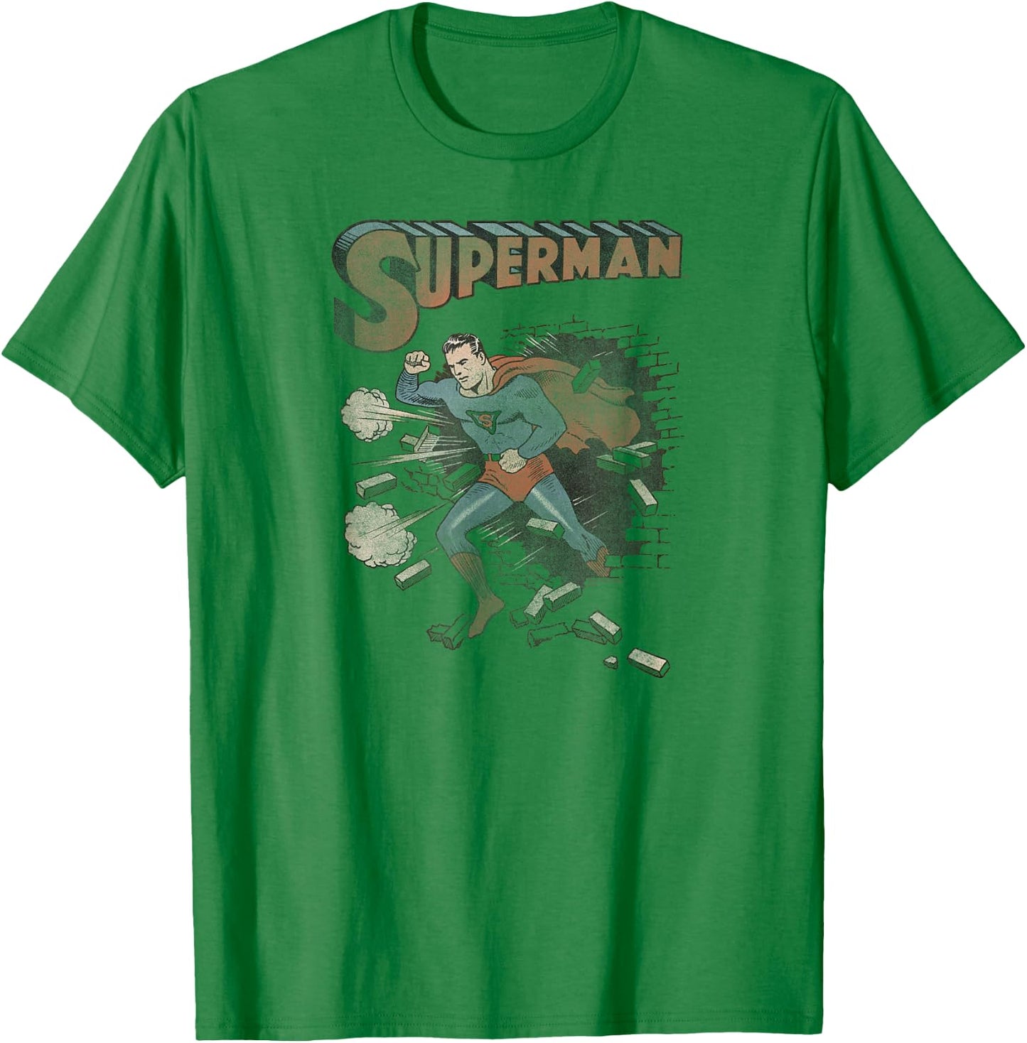 Superman Vintage Breakthrough T-Shirt - T-Shirt | Irish Green