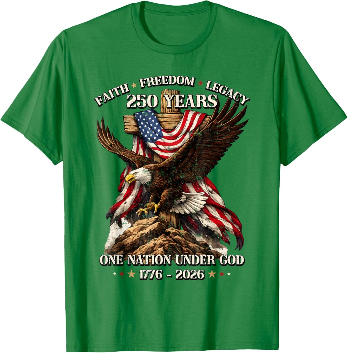 250 Anniversary USA 250th Patriotic Eagle 4th of July T-Shirt - T-Shirt | Irish Green