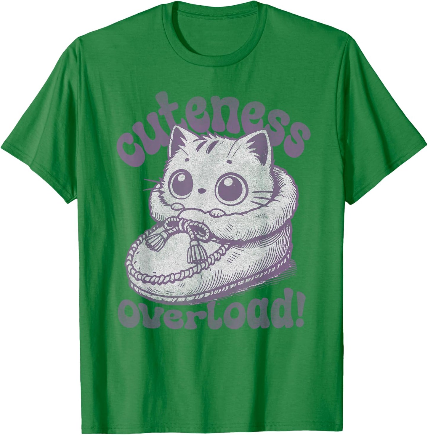 Vintage Meme Cat Retro Inspired Cutness Overload T-Shirt - T-Shirt | Irish Green