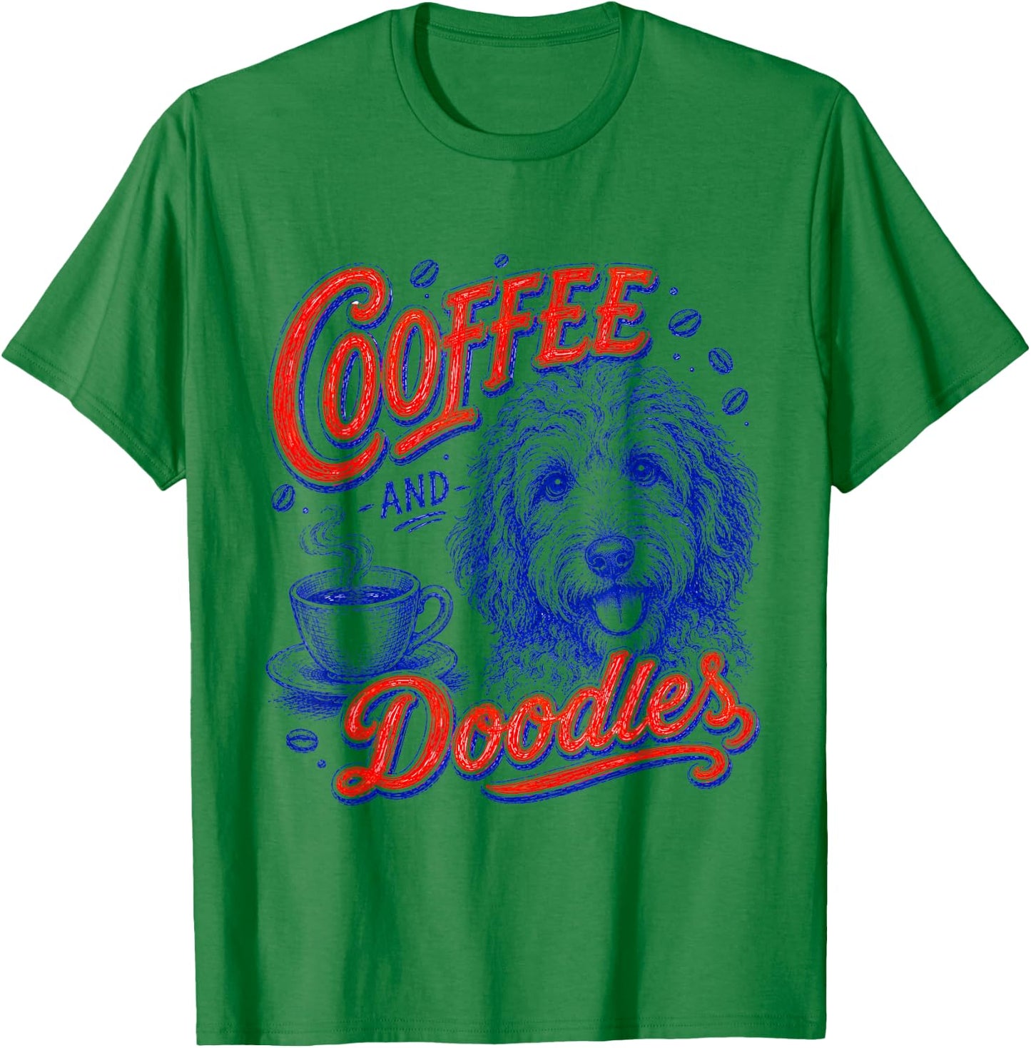 Coffee and Doodles Funny Doodles Coffee Club Pet Lover Men T-Shirt - T-Shirt | Irish Green