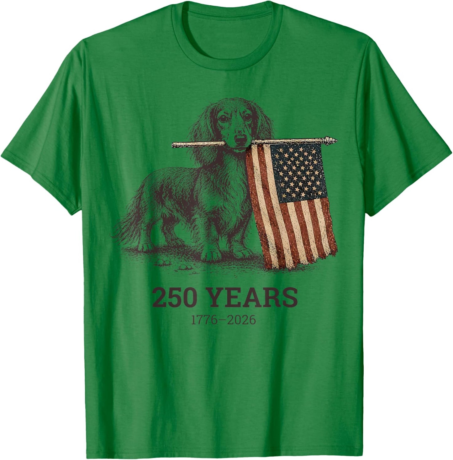Dachshund America's 250th Patriotic Dog Fireworks T-Shirt - T-Shirt | Irish Green