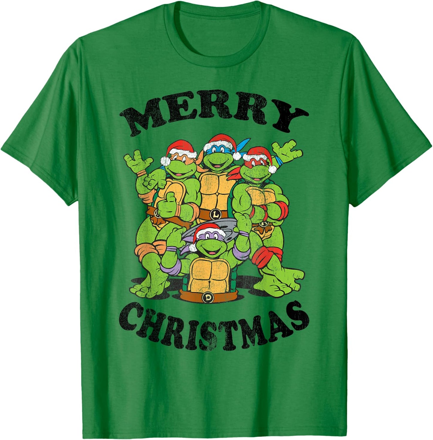 Teenage Mutant Ninja Turtles Merry Christmas Group -Shirt T-Shirt - T-Shirt | Irish Green