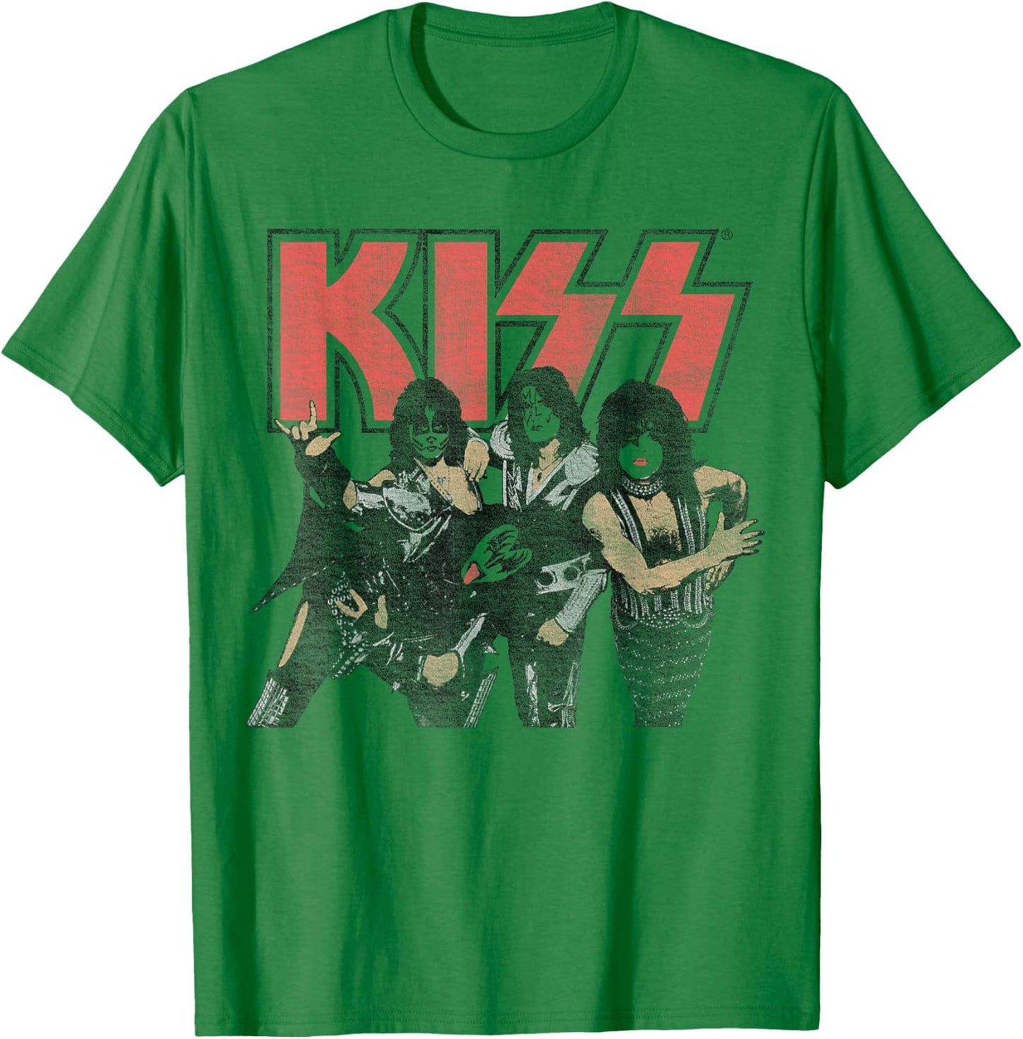 KISS - Shout it Out Loud Portrait T-Shirt - T-Shirt | Irish Green
