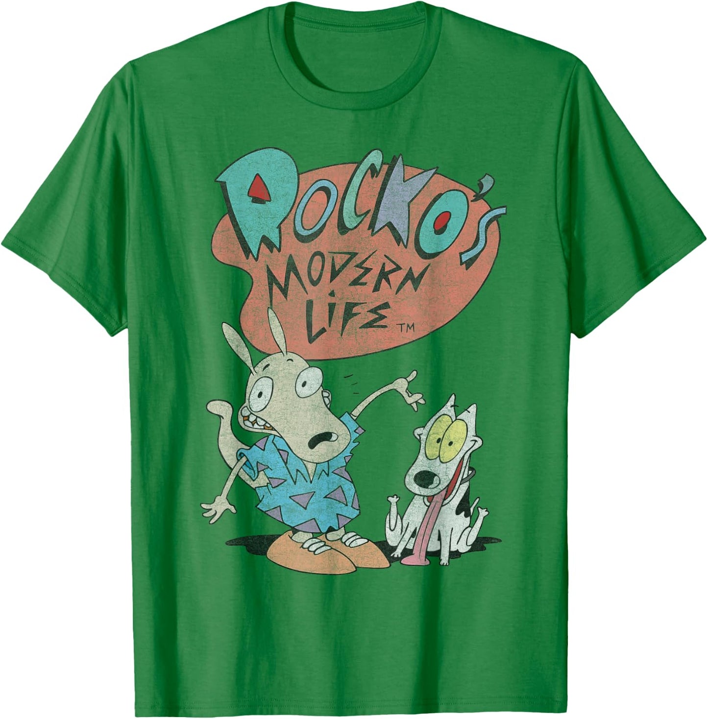 Rockos Modern Life Rocko And Spunky T-Shirt - T-Shirt | Irish Green