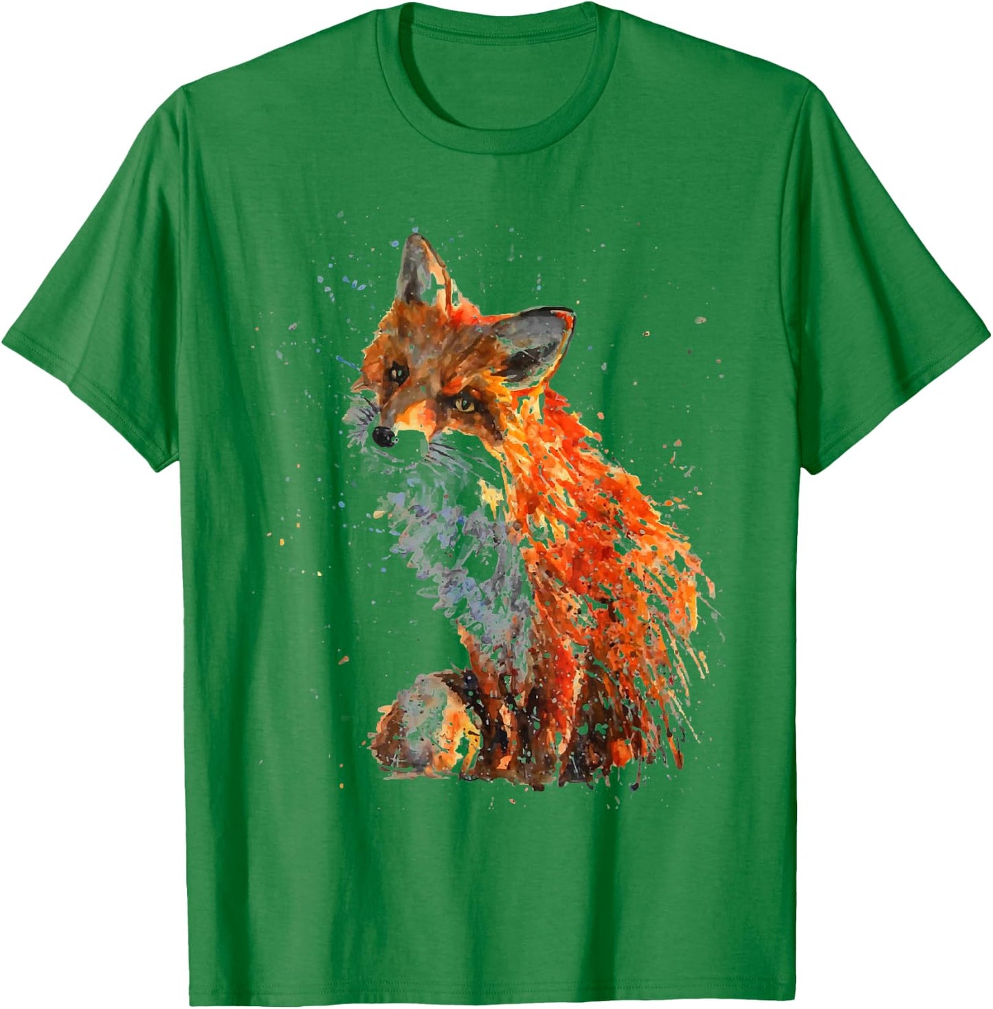 Fox, Hand Painted Fox T-Shirt - T-Shirt | Irish Green