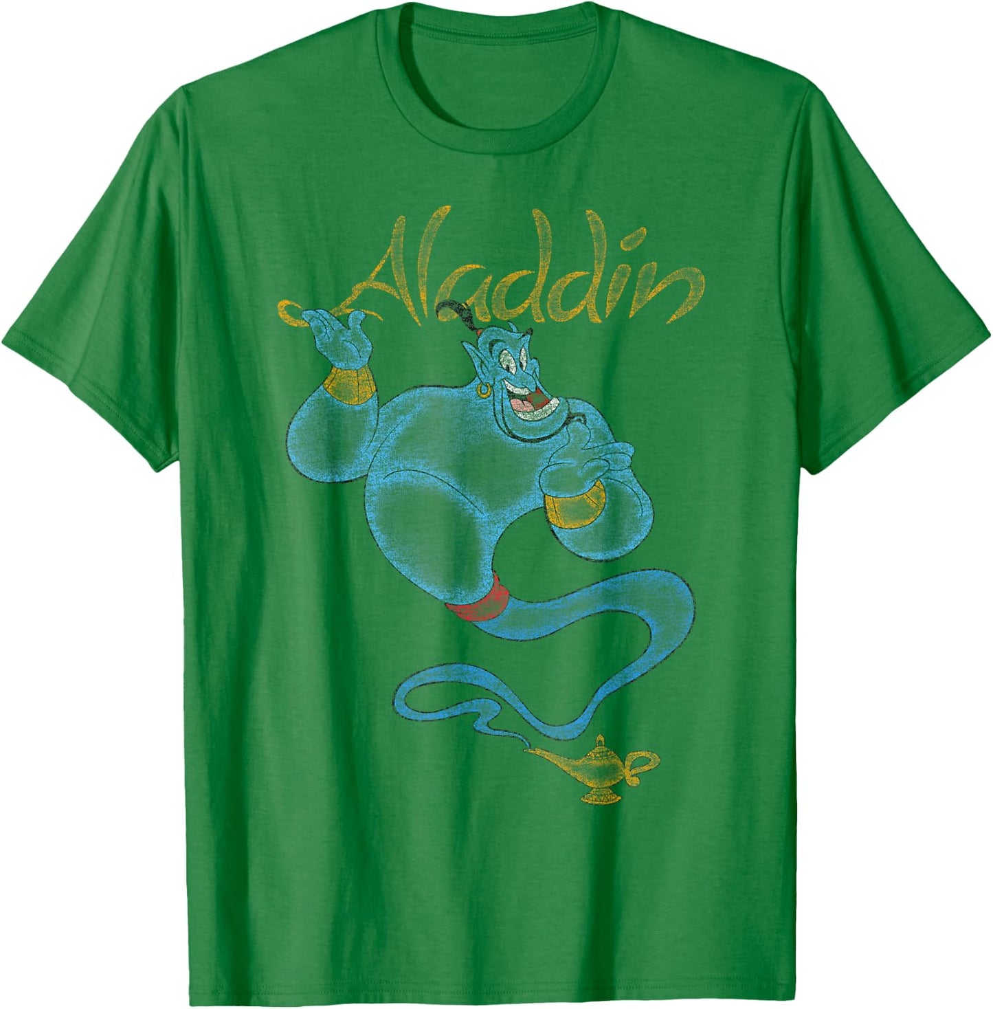 Disney Aladdin Distressed Genie Floating T-Shirt - T-Shirt | Irish Green