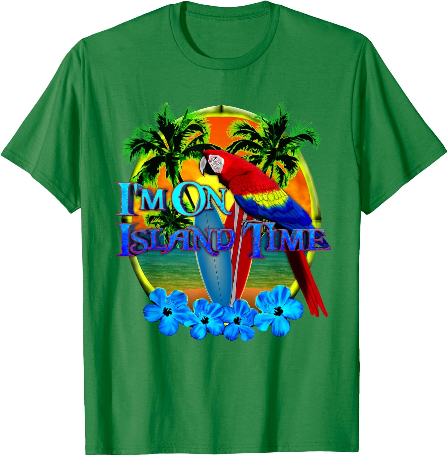 I'm On Island Time Tropical Beach T-Shirt - T-Shirt | Irish Green