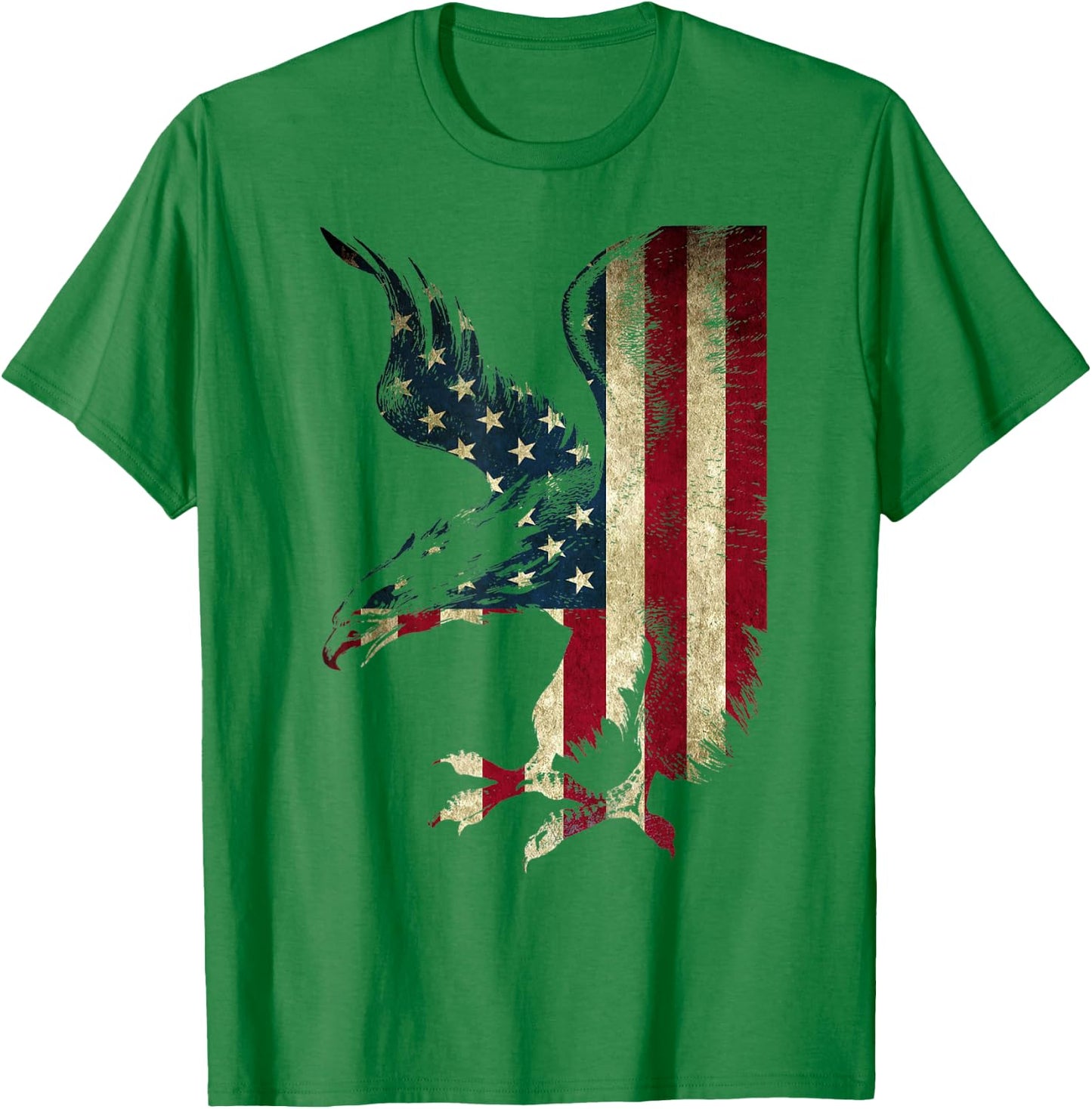 American Patriot Freedom Eagle USA Flag Airborne Design T-Shirt - T-Shirt | Irish Green
