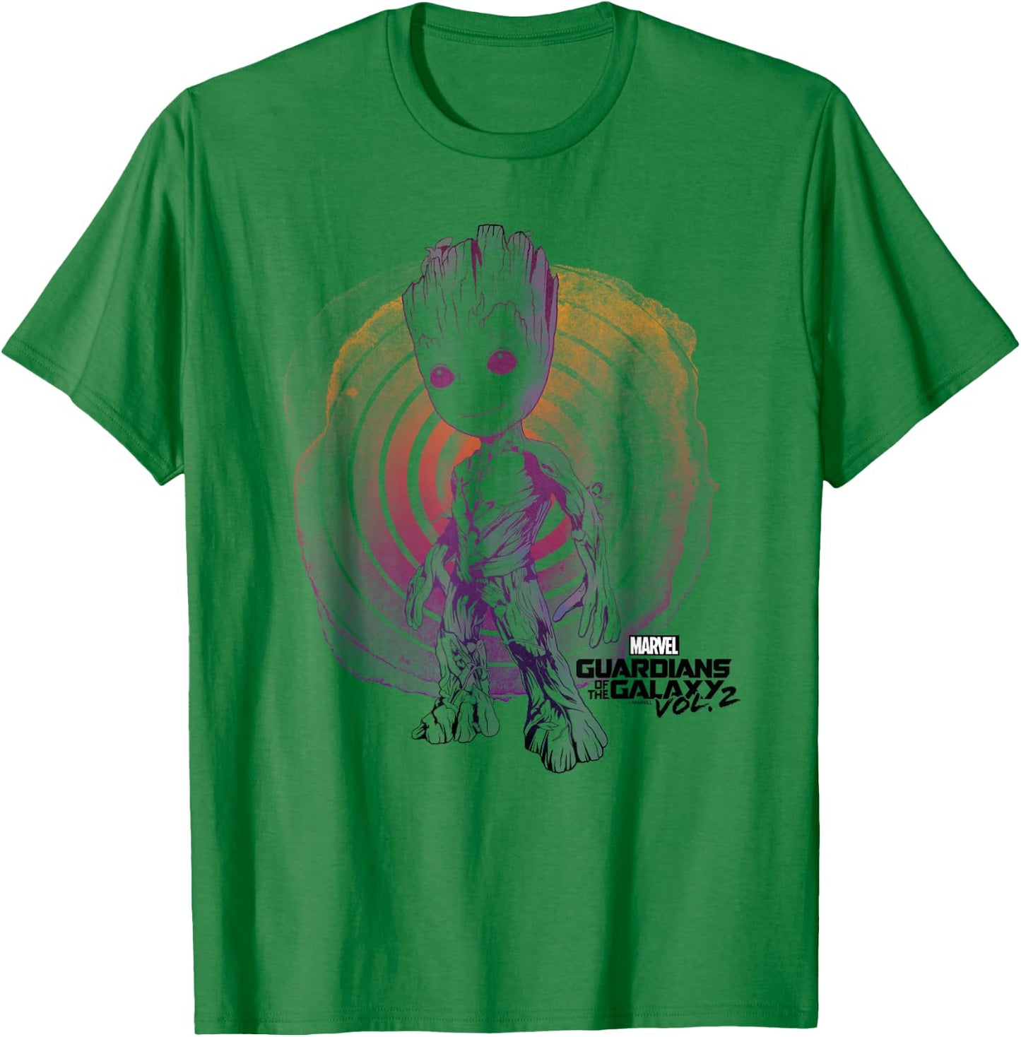 Marvel Guardians Vol. 2 Groot Watercolor Swirl C1 T-Shirt - T-Shirt | Irish Green